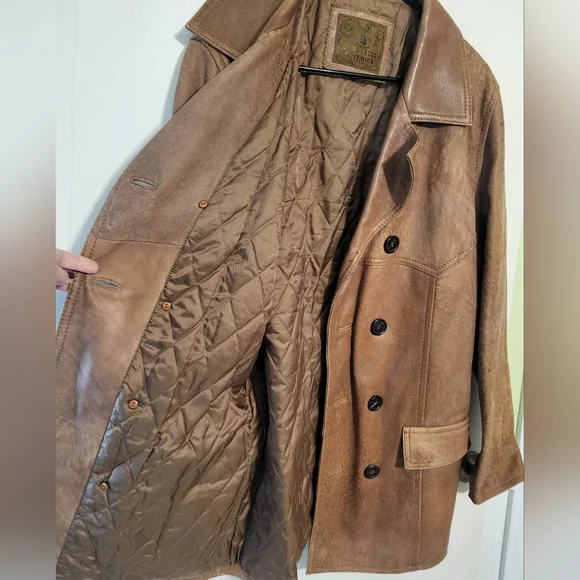 Vintage Lucky Brand Dungarees Leather Western Coat Cowboy Rancher Mens, S - Picture 12 of 12